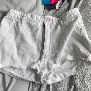 White oversized shorts